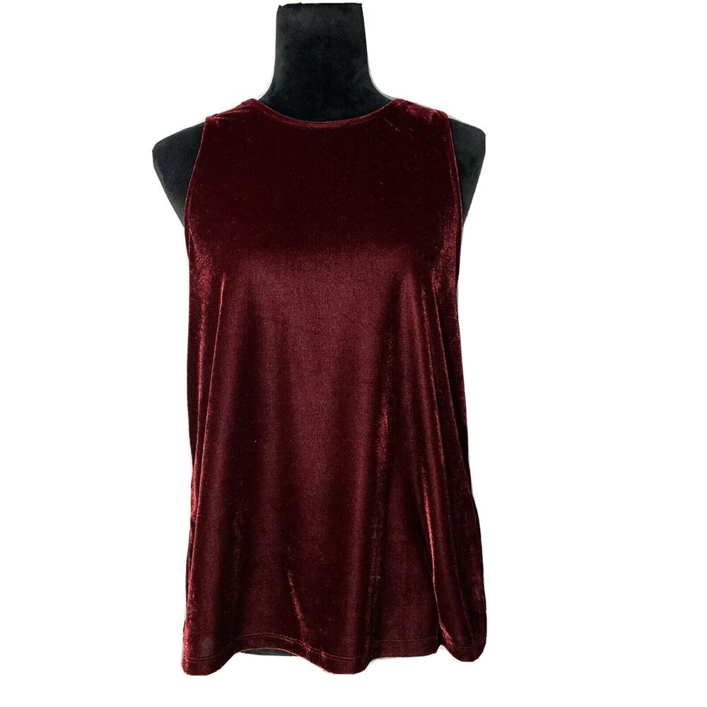 Banana‎ Republic Top SMALL Burgundy Red Tank Keyhole Soft Pullover Jewel Tone
